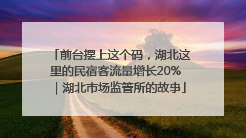 前台摆上这个码，湖北这里的民宿客流量增长20%｜湖北市场监管所的故事
