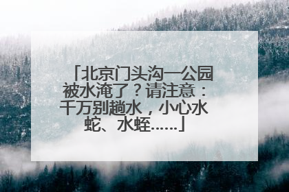 北京门头沟一公园被水淹了？请注意：千万别趟水，小心水蛇、水蛭……