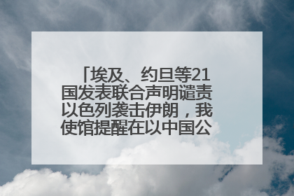 埃及、约旦等21国发表联合声明谴责以色列袭击伊朗，我使馆提醒在以中国公民尽快陆路离境