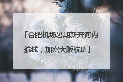 合肥机场暑期新开河内航线，加密大阪航班