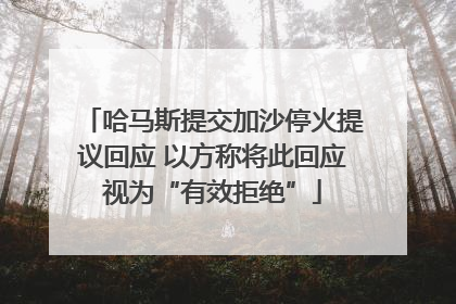 哈马斯提交加沙停火提议回应 以方称将此回应视为“有效拒绝”