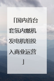 国内首台套氢内燃机发电机组投入商业运营