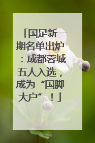 国足新一期名单出炉：成都蓉城五人入选，成为“国脚大户”！