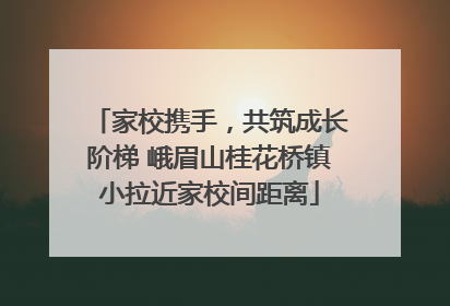 家校携手，共筑成长阶梯 峨眉山桂花桥镇小拉近家校间距离