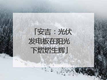 安吉：光伏发电板在阳光下熠熠生辉