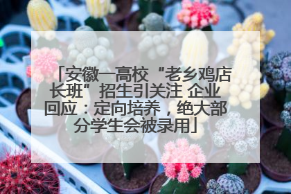 安徽一高校“老乡鸡店长班”招生引关注 企业回应：定向培养，绝大部分学生会被录用