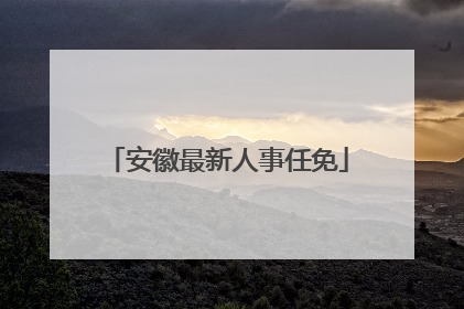 安徽最新人事任免