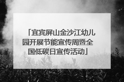 宜宾屏山金沙江幼儿园开展节能宣传周暨全国低碳日宣传活动