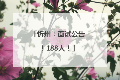 忻州：面试公告！188人！