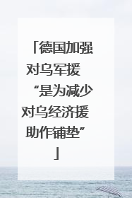 德国加强对乌军援 “是为减少对乌经济援助作铺垫”