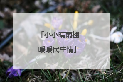 小小晴雨棚 暖暖民生情