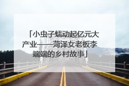 小虫子蠕动起亿元大产业——菏泽女老板李端端的乡村故事