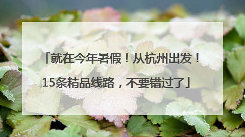 就在今年暑假！从杭州出发！15条精品线路，不要错过了