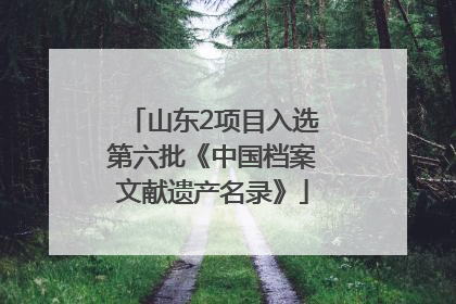 山东2项目入选第六批《中国档案文献遗产名录》