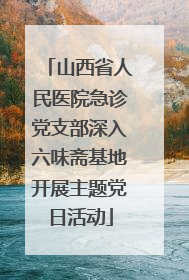 山西省人民医院急诊党支部深入六味斋基地开展主题党日活动