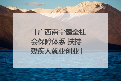 广西南宁健全社会保障体系 扶持残疾人就业创业