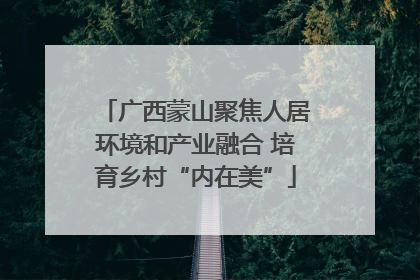 广西蒙山聚焦人居环境和产业融合 培育乡村“内在美”