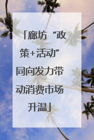 廊坊“政策+活动”同向发力带动消费市场升温