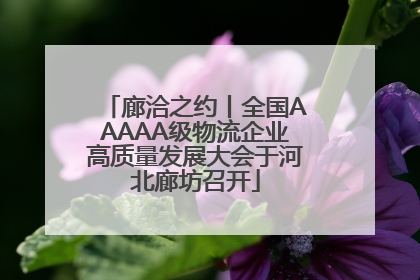 廊洽之约丨全国AAAAA级物流企业高质量发展大会于河北廊坊召开