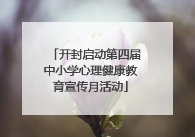 开封启动第四届中小学心理健康教育宣传月活动