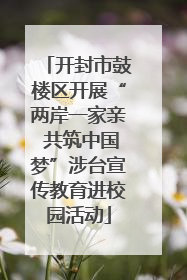 开封市鼓楼区开展“两岸一家亲 共筑中国梦”涉台宣传教育进校园活动