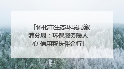 怀化市生态环境局溆浦分局：环保服务暖人心 信用帮扶伴企行