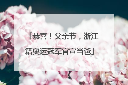 恭喜！父亲节，浙江籍奥运冠军官宣当爸