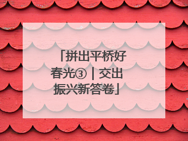 拼出平桥好春光③｜交出振兴新答卷