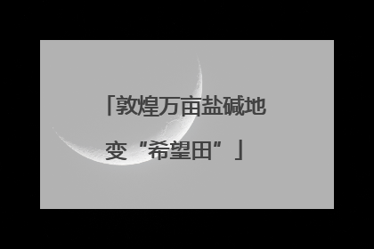 敦煌万亩盐碱地变“希望田”