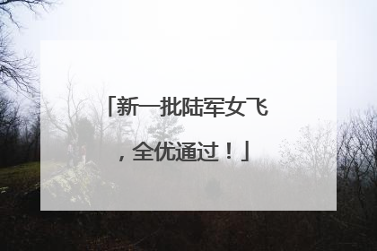新一批陆军女飞，全优通过！