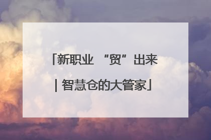新职业 “贸”出来｜智慧仓的大管家