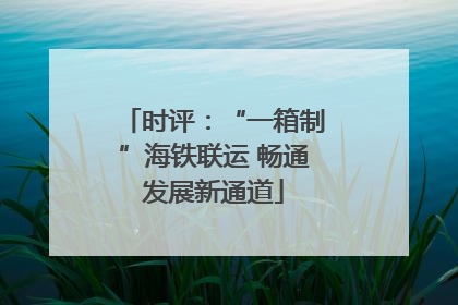 时评：“一箱制”海铁联运 畅通发展新通道