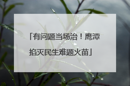 有问题当场治！鹰潭掐灭民生难题火苗