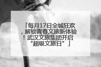 每月17日全城狂欢，解锁青春文旅新体验！武汉文旅集团开启 “超级文旅日”
