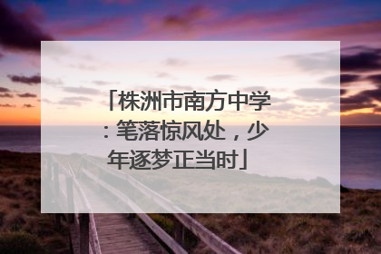株洲市南方中学：笔落惊风处，少年逐梦正当时