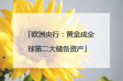 欧洲央行：黄金成全球第二大储备资产