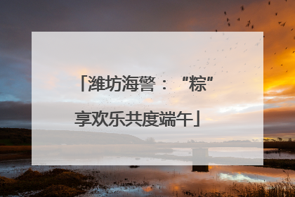 潍坊海警：“粽”享欢乐共度端午