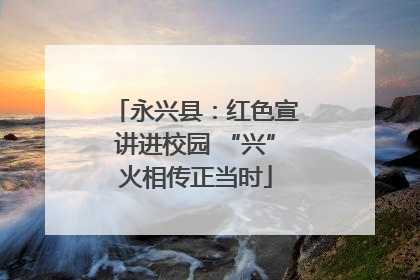 永兴县：红色宣讲进校园 “兴”火相传正当时