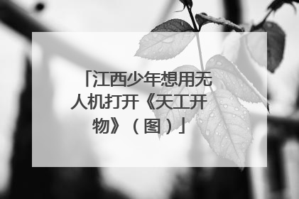 江西少年想用无人机打开《天工开物》（图）