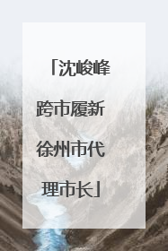 沈峻峰跨市履新徐州市代理市长