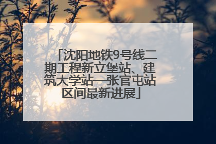 沈阳地铁9号线二期工程新立堡站、建筑大学站—张官屯站区间最新进展