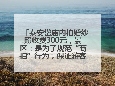 泰安岱庙内拍婚纱照收费300元，景区：是为了规范“商拍”行为，保证游客体验，收取费用全部上交国库