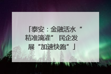 泰安：金融活水“精准滴灌” 民企发展“加速快跑”