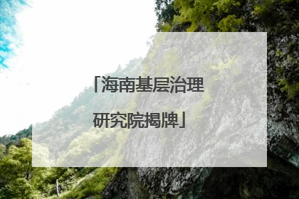 海南基层治理研究院揭牌