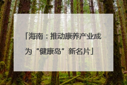 海南：推动康养产业成为“健康岛”新名片