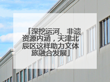 深挖运河、非遗资源内涵，天津北辰区这样助力文体旅融合发展