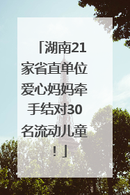 湖南21家省直单位爱心妈妈牵手结对30名流动儿童！