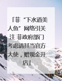 菲“下水道美人鱼”网络引关注 菲政府部门考虑请其当官方大使，赠现金开店