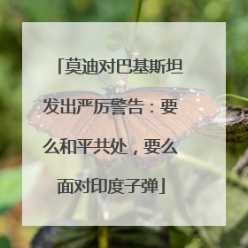 莫迪对巴基斯坦发出严厉警告：要么和平共处，要么面对印度子弹