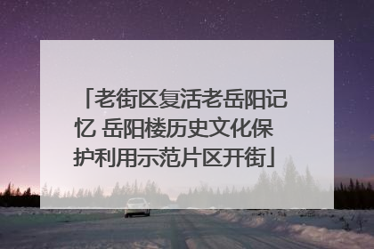 老街区复活老岳阳记忆 岳阳楼历史文化保护利用示范片区开街